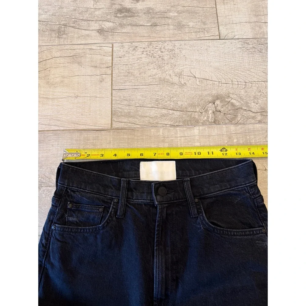 Mother Superior High Waisted Rider Skimp Jeans Whos Sorry Now Black Straight Leg